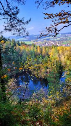 Herbstblick - von der Platte auf Oberpfälzer See, Wald, Wiese und Dorf